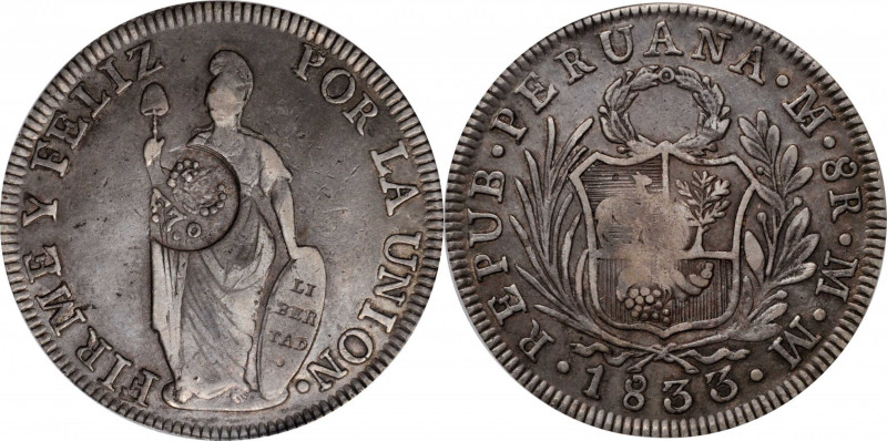 PHILIPPINES. Philippines - Peru. 8 Reales, ND (1832-34). Manila Mint. Ferdinand ...