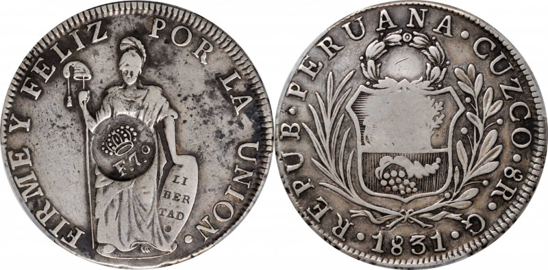 PHILIPPINES. Philippines - Peru. 8 Reales, ND (1834-34). Manila Mint. Ferdinand ...