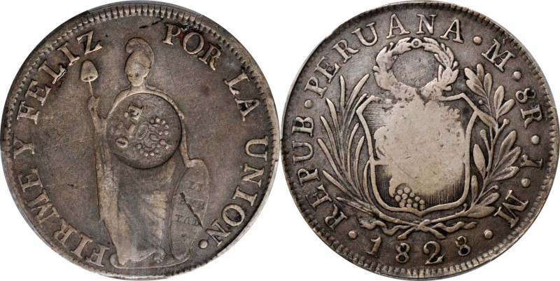 PHILIPPINES. Philippines - Peru. 8 Reales, ND (1832-34). Manila Mint. Ferdinand ...