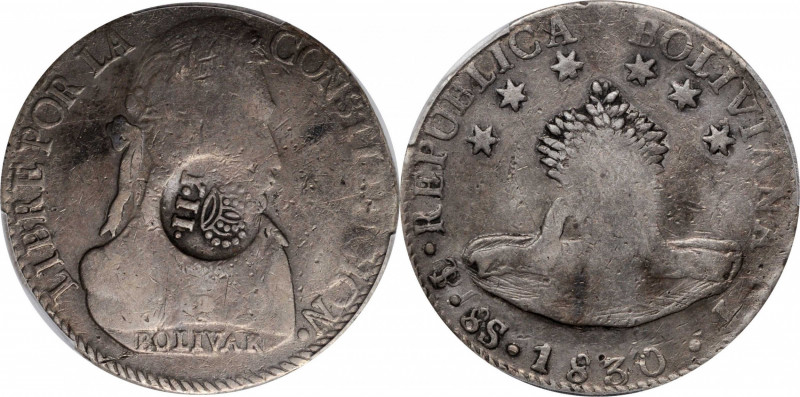 PHILIPPINES. Philippines - Bolivia. 8 Reales, ND (1834-37). Manila Mint. Isabel ...