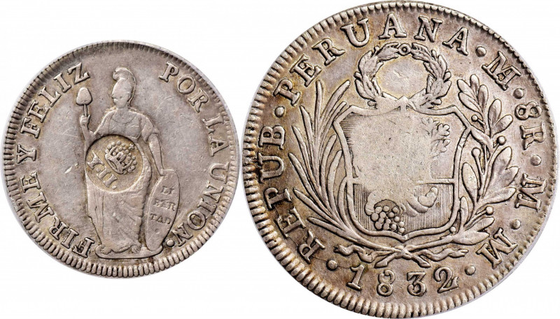 PHILIPPINES. Philippines - Peru. 8 Reales, ND (1834-37). Manila Mint. Isabel II....