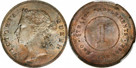 STRAITS SETTLEMENTS. Cent, 1888. London Mint. Victoria. PCGS Genuine--Environmental Damage, Unc Details.

KM-16. A sharply struck Cent with somewhat...