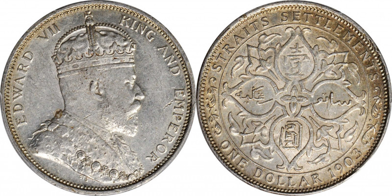 STRAITS SETTLEMENTS. Dollar, 1903-B. Bombay Mint. PCGS AU-58.

KM-25; Prid-1. ...