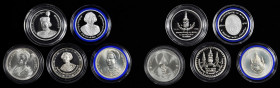 THAILAND. Quintet of Silver Commemoratives, 1990-2007. Grade Range: BRILLIANT UNCIRCULATED TO CHOICE PROOF.

1) 600 Baht, BE 2533 (1990). Choice Pro...