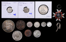 MIXED LOTS. Group of Assorted Asian Types (14 Pieces), 19th to 20th Century. Grade Range: VERY FINE to UNCIRCULATED.

Silver and copper issues of va...