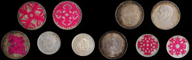 (t) MIXED LOTS. Quintet of Charm Coinage (5 Pieces), 1898-1934. Grade Range: EXTRA FINE to ABOUT UNCIRCULATED.

All coins have red tape chops on one...