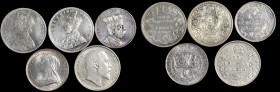 MIXED LOTS. Quintet of Silver Types (5 Pieces), 1890-1918. Average Grade: EXTREMELY FINE.

Three British India Rupees, dated 1887, 1906, and 1918, a...