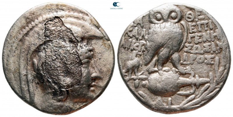 Attica. Athens circa 165-42 BC. 
Tetradrachm AR

27 mm, 15,99 g



nearly...