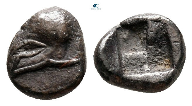 Asia Minor. Uncertain mint circa 600-550 BC. 
Hemiobol AR

5 mm, 0,35 g


...