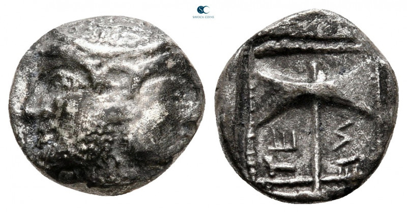 Troas. Tenedos circa 525-490 BC. 
Hemidrachm AR

12 mm, 1,71 g



very fi...