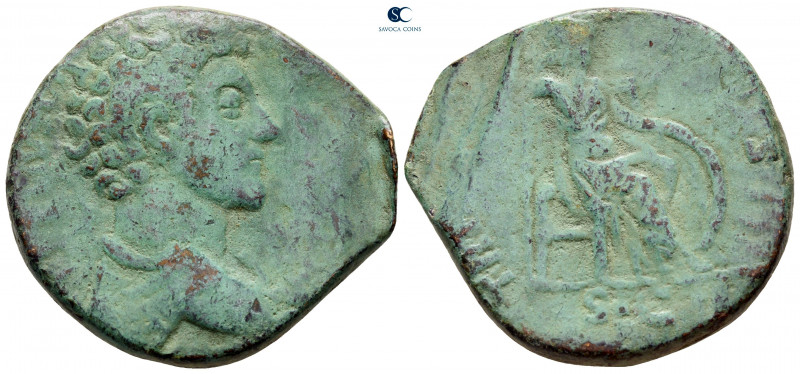 Marcus Aurelius, as Caesar AD 139-161. Rome
Sestertius Æ

33 mm, 20,32 g

...