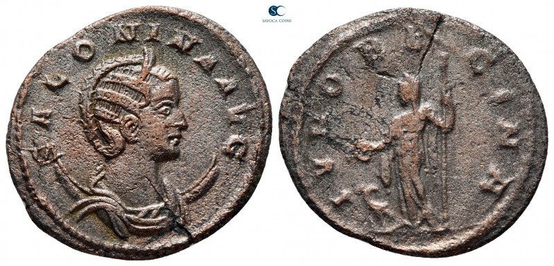 Salonina AD 254-268. Rome
Billon Antoninianus

21 mm, 3,18 g



very fine