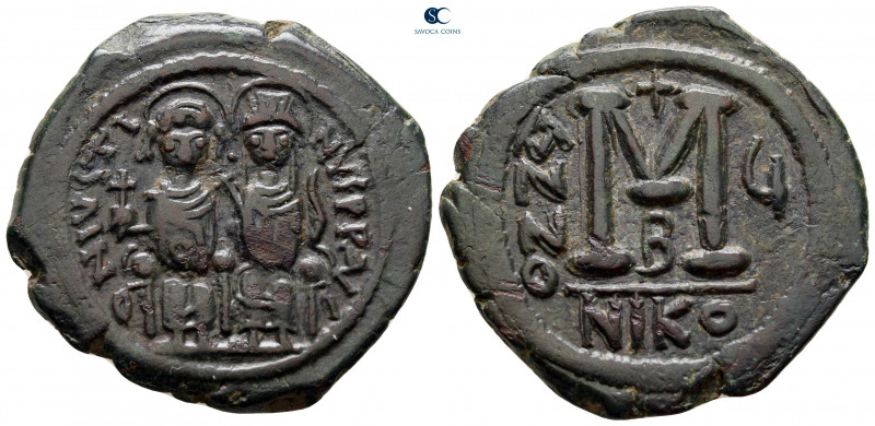 Justin II and Sophia AD 565-578. Nikomedia
Follis or 40 Nummi Æ

32 mm, 15,66...