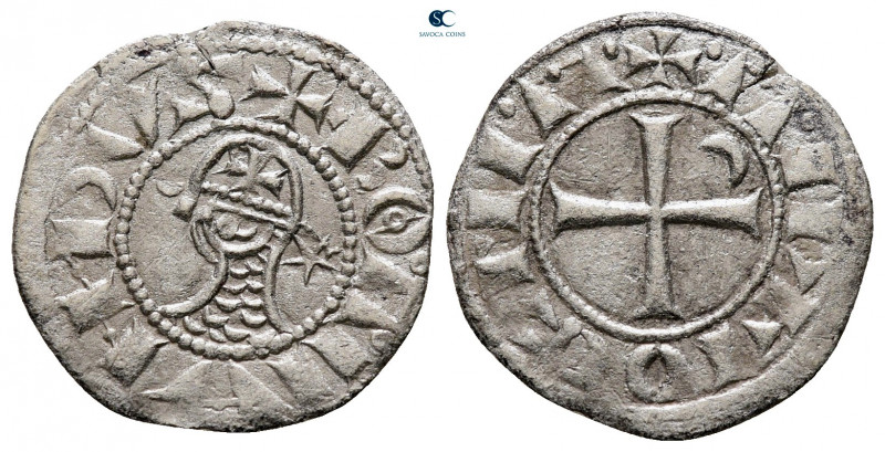 Principality of Antioch. Antioch. Bohemond III AD 1163-1201. 
Denier AR

15 m...