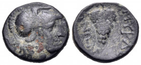 BITHYNIA. Apameia (as Myrleia). 3rd century BC. (Bronze, 15 mm, 2.25 g, 12 h). Head of Athena to right, wearing Corinthian helmet. Rev. MYPΛEANΩN Grap...
