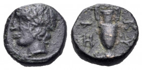 MYSIA. Kyzikos. 3rd century BC. Chalkous (Bronze, 9 mm, 0.76 g, 8 h). Laureate head of Apollo to left. Rev. KY-ZI Amphora. Von Fritze III 2. SNG BN 41...