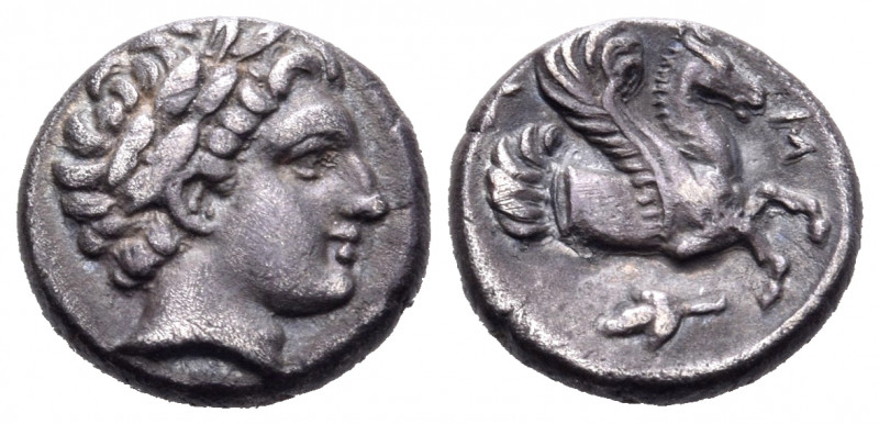 MYSIA. Lampsakos. 4th-3rd century BC. Diobol (Silver, 10.5 mm, 1.24 g, 1 h). Lau...