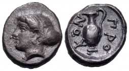 ISLANDS OFF MYSIA, Prokonnesos. Circa 411-387 BC. Hemidrachm (Silver, 14.5 mm, 2.42 g, 11 h). Female head to left, her hair bound in sakkos. Rev. ΠPO-...