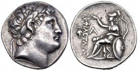 KINGS OF PERGAMON. Eumenes I, 263-241 BC. Tetradrachm (Silver plated bronze, 30 mm, 15.34 g, 10 h), an ancient forgery in the name and with the portra...