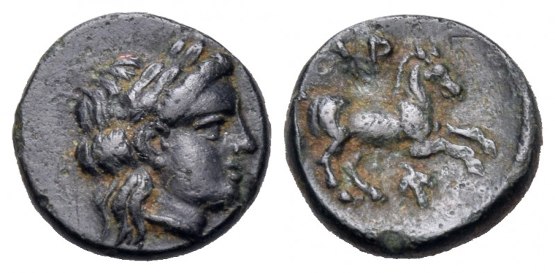 TROAS. Gargara. 400-284 BC. Half chalkous (Bronze, 9 mm, 0.60 g, 6 h). Laureate ...