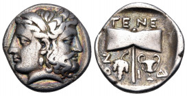 ISLANDS OFF TROAS, Tenedos. late 5th-early 4th century BC. Drachm (Silver, 16 mm, 3.46 g, 5 h). Janiform head of Hera, diademed, to left, and Zeus, la...