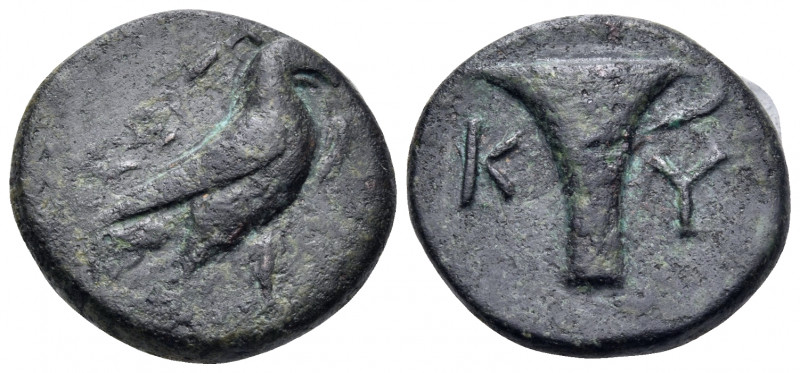 AEOLIS. Kyme. Circa 300-250 BC. Tetrachalkon (Bronze, 17 mm, 3.93 g, 6 h), struc...