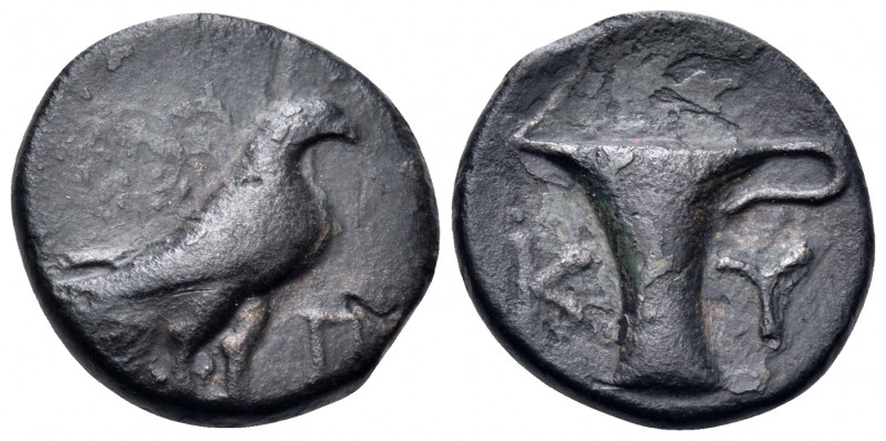 AEOLIS. Kyme. Circa 300-250 BC. Tetrachalkon (Bronze, 17.5 mm, 3.56 g, 9 h), str...