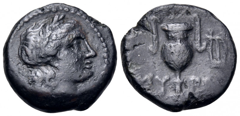 AEOLIS. Myrina. Circa 3rd-2nd century BC. (Bronze, 15 mm, 3.44 g, 12 h). Laureat...