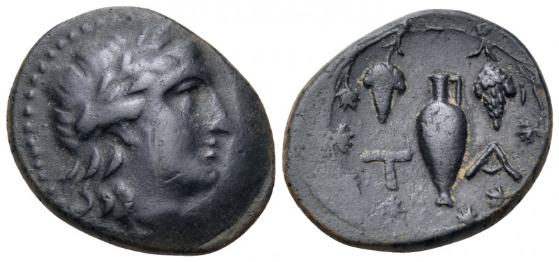 AEOLIS. Temnos. 2nd-1st century BC. Tetrachalkon (Bronze, 19 mm, 4.53 g, 11 h). ...