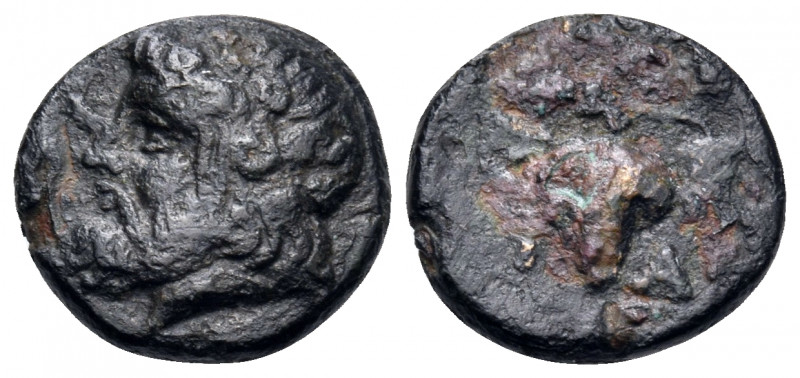 AEOLIS. Temnos. 3rd century BC. Chalkous (Bronze, 11 mm, 1.30 g, 9 h). Bearded h...