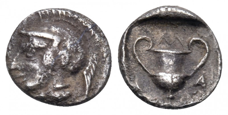 LESBOS. Methymna. Circa 450/40-406/379 BC. Obol (Silver, 7.5 mm, 0.50 g, 4 h), S...