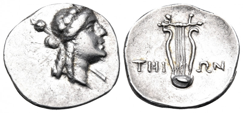IONIA. Teos. Circa 375-370 BC. Triobol (Silver, 15 mm, 1.86 g, 1 h). Laureate he...