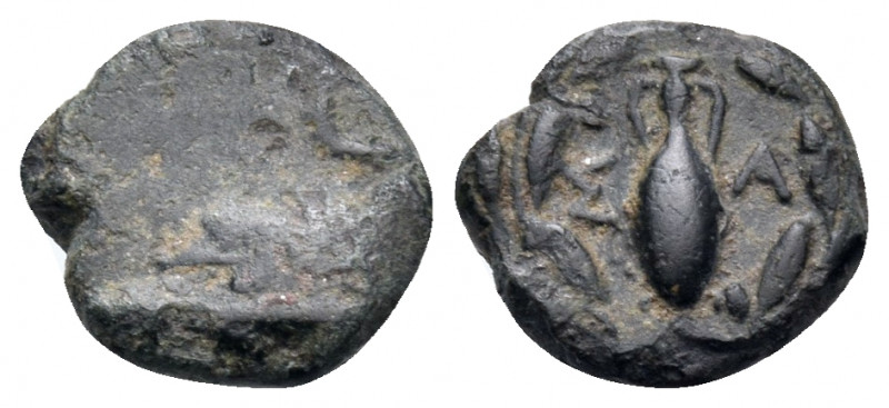 ISLANDS OFF IONIA, Samos. Circa 412/1-406/5 BC. Half chalkous (Bronze, 8 mm, 0.3...