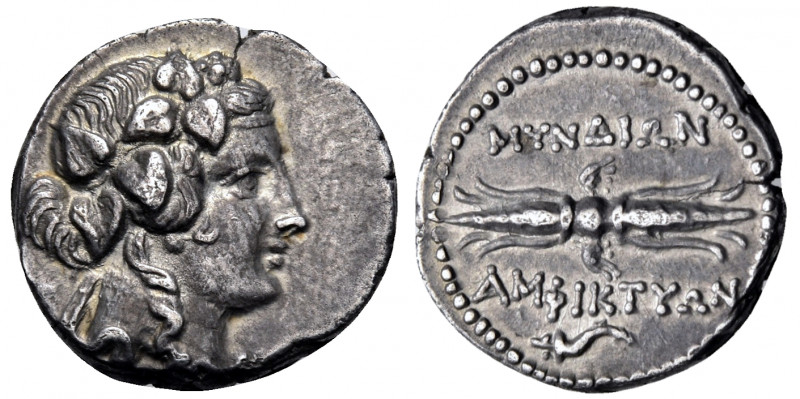 CARIA. Myndos. mid 2nd century BC. Hemidrachm (Silver, 14 mm, 2.27 g, 6 h), stru...