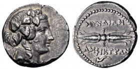 CARIA. Myndos. mid 2nd century BC. Hemidrachm (Silver, 14 mm, 2.27 g, 6 h), struck under the magistrate Amphktyon. Wreathed head of youthful Dionysos ...