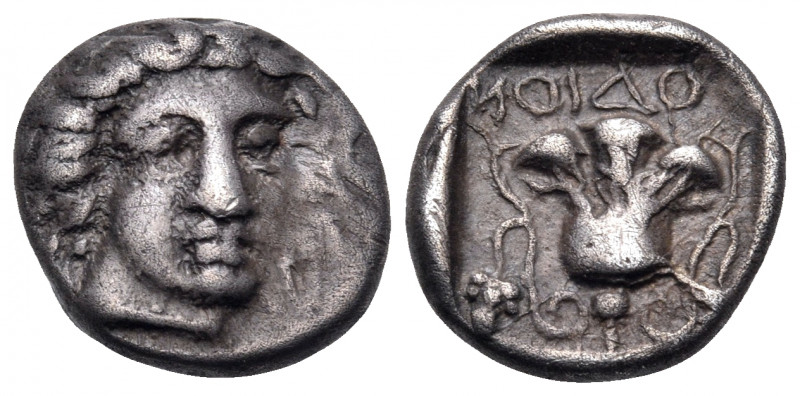 ISLANDS OFF CARIA, Rhodos. Rhodes. Circa 408/7-390 BC. Hemidrachm (Silver, 12 mm...