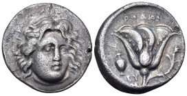 ISLANDS OFF CARIA, Rhodos. Rhodes. Circa 305-275 BC. Didrachm (Silver, 22 mm, 6.28 g, 11 h), struck under the magistrate Eu... Head of Helios facing, ...