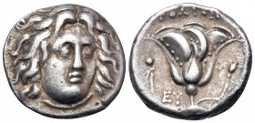 ISLANDS OFF CARIA, Rhodos. Rhodes. Circa 305-275 BC. Didrachm (Silver, 19 mm, 6.66 g, 12 h), struck under the magistrate Eu... Head of Helios facing, ...