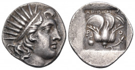 ISLANDS OFF CARIA, Rhodos. Rhodes. Circa 150-125 BC. Drachm (Silver, 16 mm, 2.74 g, 1 h), plinthophoric series, struck under the magistrate Artemon. R...