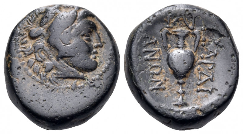 LYDIA. Sardes. 2nd-1st centuries BC. (Bronze, 14 mm, 4.66 g, 11 h). Head of Hera...