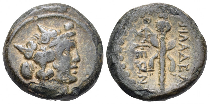LYDIA. Philadelphia. 2nd-1st century BC. (Bronze, 16 mm, 5.16 g, 12 h). Head of ...