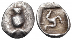 PAMPHYLIA. Aspendos. Circa 465-430 BC. Obol (Silver, 12 mm, 0.93 g). Amphora. Rev. Triskeles within incuse square. SNG BN 14. Lightly toned. Nearly ve...