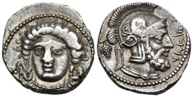 CILICIA. Tarsos. Tarkumuwa (Datames), satrap of Cilicia and Cappadocia, 384-361/0 BC. Stater (Silver, 21 mm, 10.74 g, 9 h), c. 380. Female head facing...
