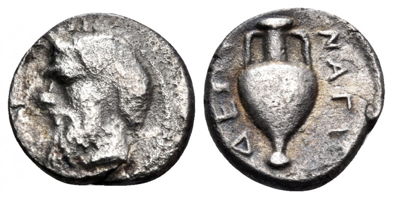 CILICIA. Nagidos. Circa 400-380 BC. Obol (Silver, 9 mm, 0.98 g, 2 h). Head of Pa...