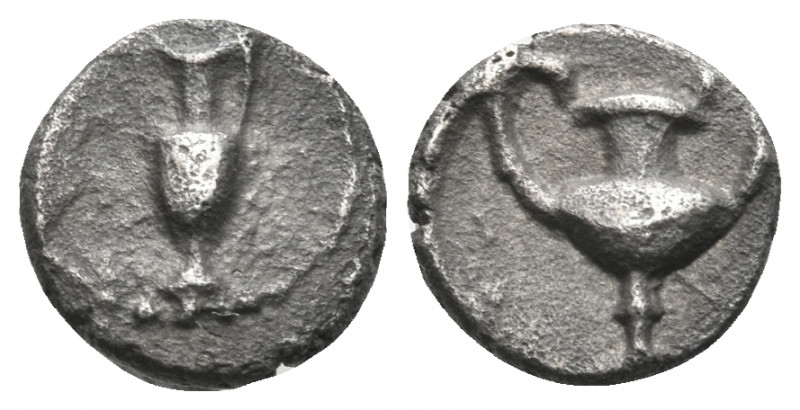 CILICIA. Nagidos. Circa 400-380 BC. Obol (Silver, 7 mm, 0.50 g, 11 h). Amphora. ...