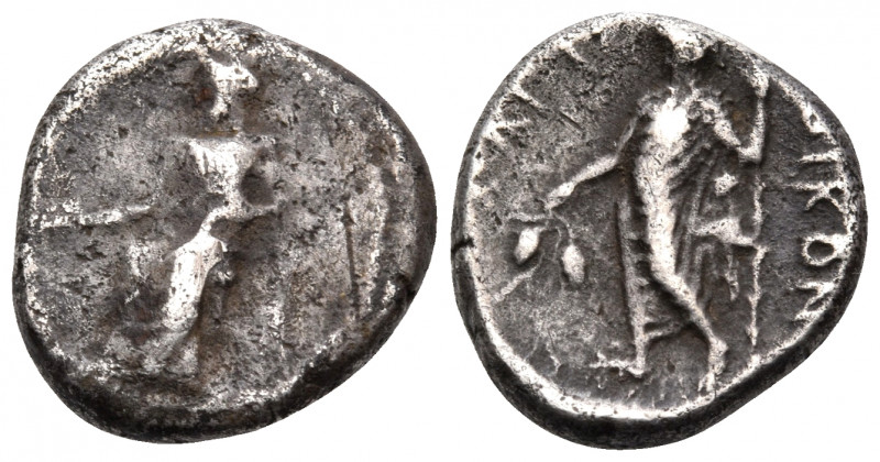 CILICIA. Nagidos. Circa 385/4-375 BC. Drachm (Silver, 19 mm, 3.47 g, 11 h). Aphr...