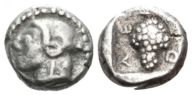 CILICIA. Soloi. Circa 465-400 BC. Diobol (Silver, 8 mm, 1.21 g, 6 h). Head of Am...