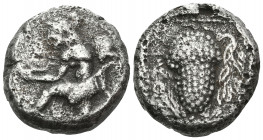 CILICIA. Soloi. Circa 440-410 BC. Stater (Silver, 18 mm, 9.40 g, 11 h). Amazon, wearing a pointed bonnet, with drapery around her waist and at least o...