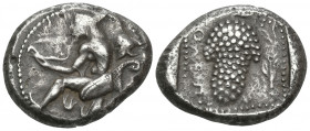 CILICIA. Soloi. Circa 425-400 BC. Stater (Silver, 21 mm, 10.47 g, 1 h). Amazon, wearing a pointed bonnet, with drapery around her waist and at least o...