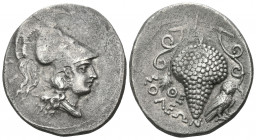 CILICIA. Soloi. Circa 410-375 BC. Stater (Silver, 25 mm, 9.41 g, 1 h). Draped bust of Athena to right wearing crested Corinthian helmet and pearl neck...